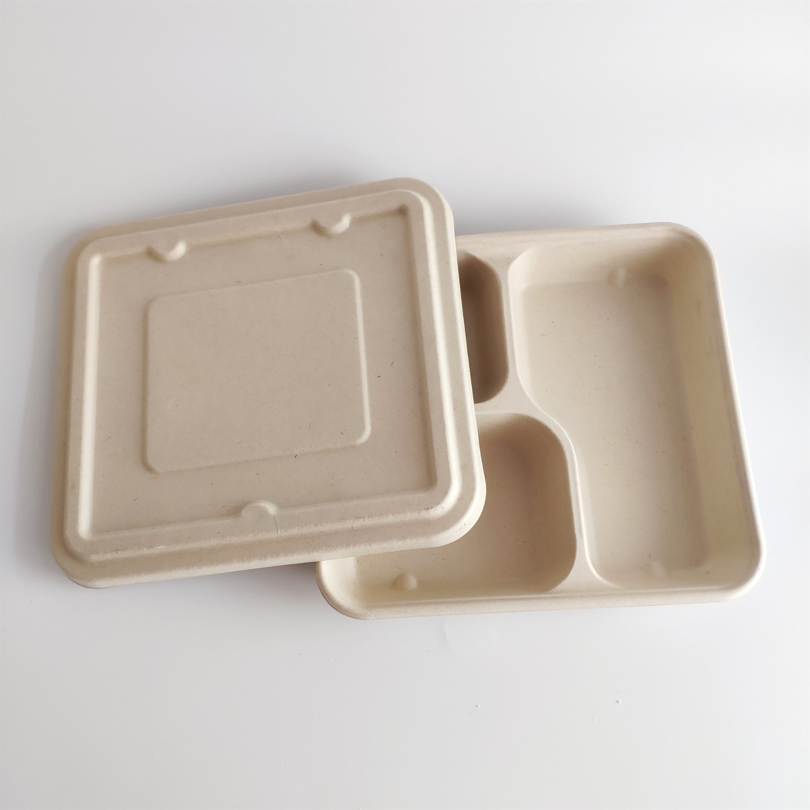 4 Compartment Biodegradable Disposable Bagasse Meal Tray In China