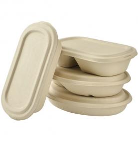 500ml/700ml Oval Shape Natural Food Trays Sugarcane Biodegradable