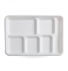 6/7/9 Compartment Rectangle Bagasse Lunch Tray For Fast Food