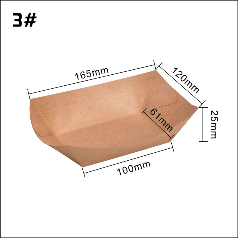 Disposable Ship Form Kraft Paper Food Tray