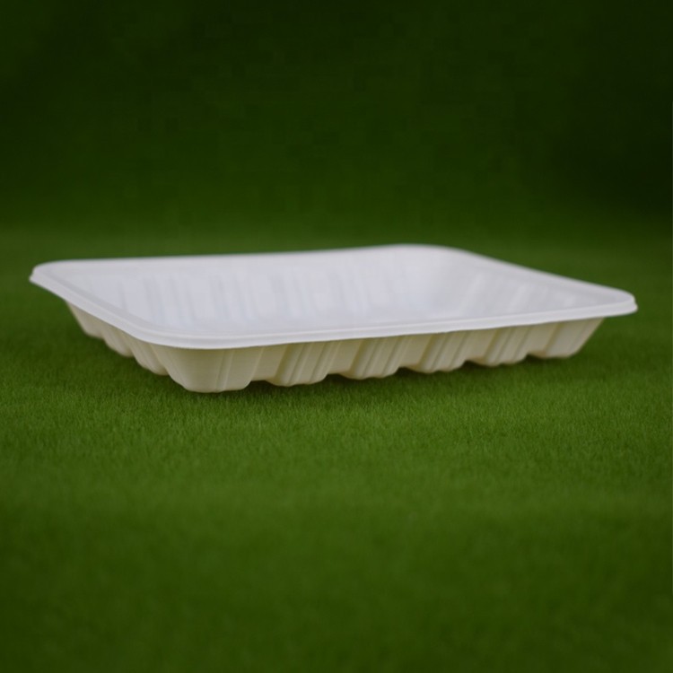 Factory Direct Sale Disposable Biodegradable Corn Starch Tray With Simple Design