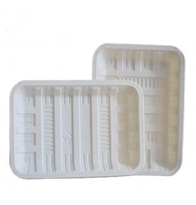 Factory Direct Sale Disposable Biodegradable Corn Starch Tray With Simple Design