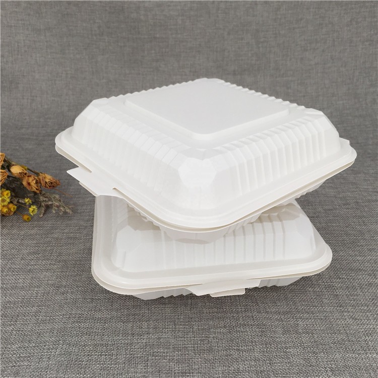 Harvest Food Packaging - 8 Inch 3 Compartments Square Hot Food To Go PP  Container