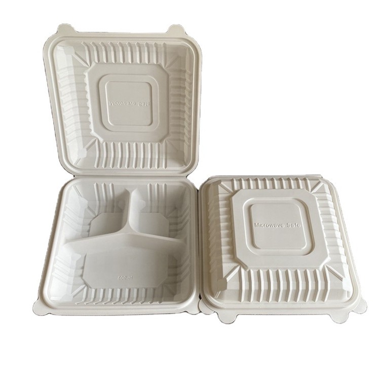 Disposable Eco Friendly Take Out Microwave Safe Cornstarch Food Containers