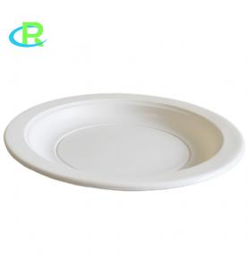 9Inch Good Price Eco-friendly Biodegradable Disposable Corn Starch Round Plate With Simple Design For Restaurant Tableware