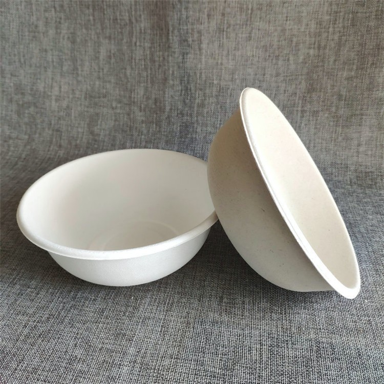 32oz/46oz Bagasse Pulp Food Bowl With Paper Lid