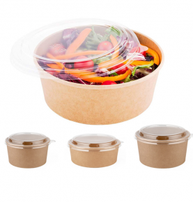 Wholesale paper food bowl with paper lid 