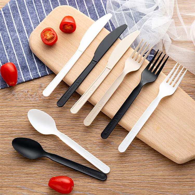 Biodegradable PLA Spoon Fork Knife Different Color Wholesale