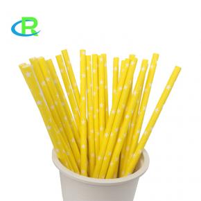 Yellow Color Biodegradable Flexible Bendy Paper Drinking Straw