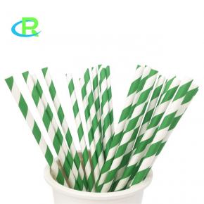 Green Color Colorful Disposable Wholesale Drink Biodegradable Paper Straw 