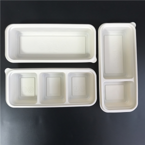 Disposable Sushi Tray With Lid Corn Starch Takeaway Packaging
