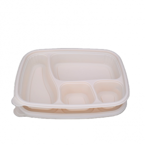 Disposable Biodegradable cornstarch food container lunch tray with lid 