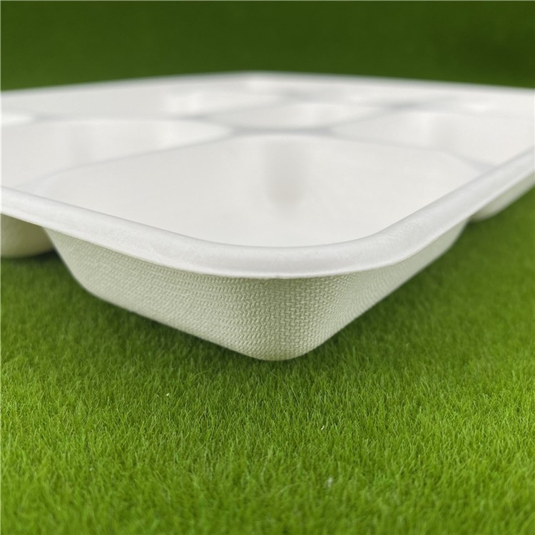 9 Compartments Biodegradable Bagasse Tray For Korean Food