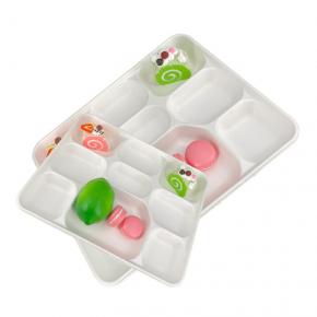 9 Compartments Biodegradable Bagasse Tray For Korean Food