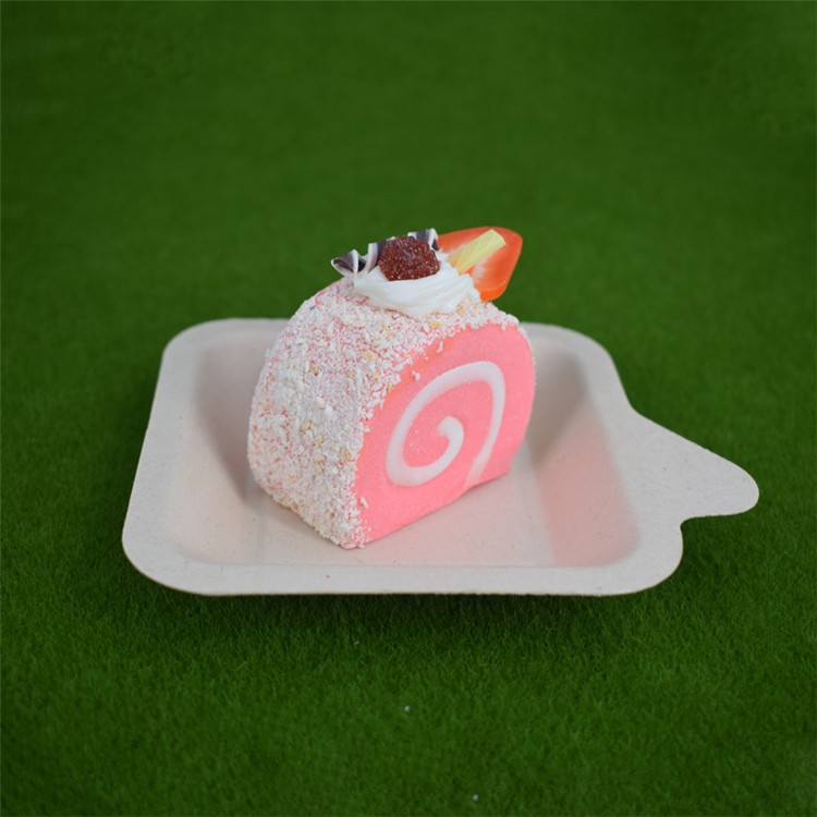 Cute Design Bagasse Pulp Cake Tray Biodegradable