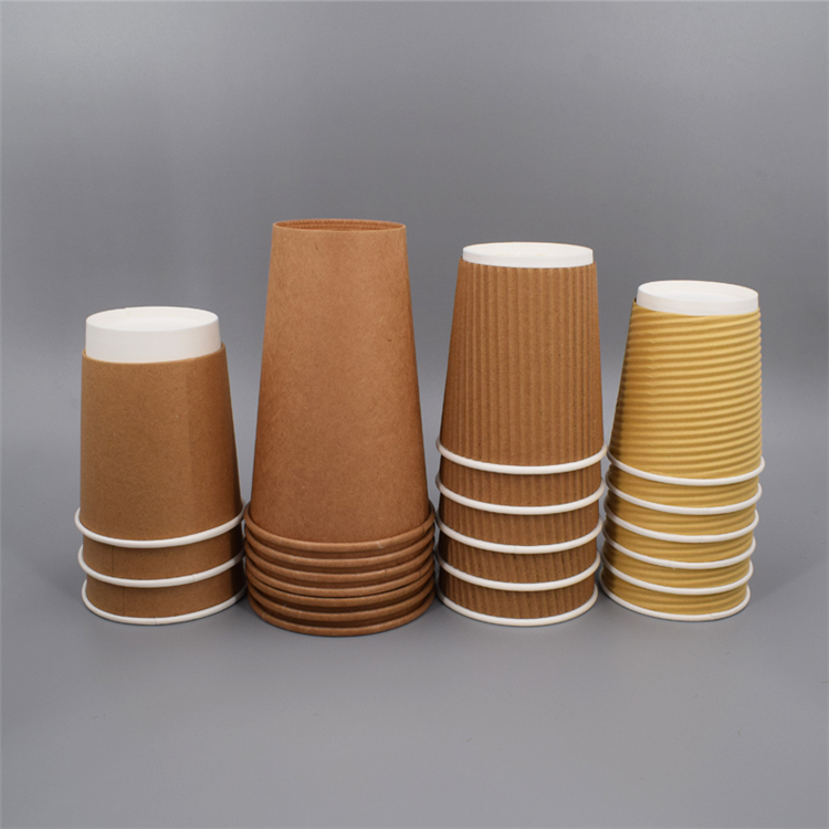 Good Price 4-32oz Wholesale White Kraft Coffee Custom Disposable Paper Cup 