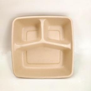Natural Pulp Square Trays 3 Compartment