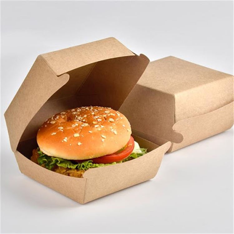 Disposable Packaging Fast Food Box Kraft Paper Burger Box Square Shape  Custom Printed Disposable-Buy paper food container,disposable paper food box,biodegradable  custom paper box on Food Packaging-Hef