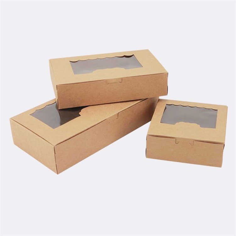Food Grade Disposable Kraft Paper Salad Box With Compartment Takeaway Food Container PET Lid 