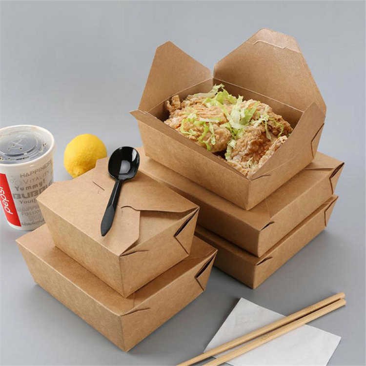 Hot Sale Price Food Grade Kraft Paper Disposable Food Container Salad Box