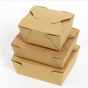 Eco Friendly Food Grade Kraft Paper Food Box With PET Transparent Lid