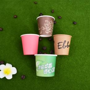 Green Color Printing Paper Cups 