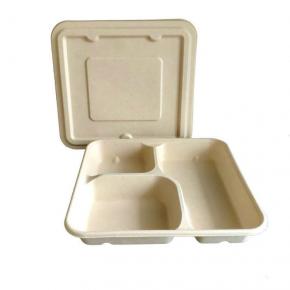 Natural Pulp Square Trays 3 Compartment