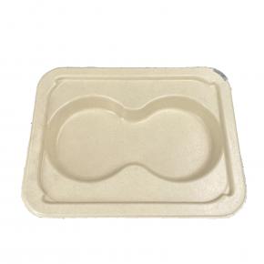 OEM Logo Design Cheaper Price Sugarcane Tray with film Food Container Bagasse Lunch Tray Bagass Lunch Tray for MAP packing