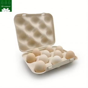 Custom Service Biodegradable Sugarcane Bagasse Fiber Pulp Eco Friendly Egg Trays