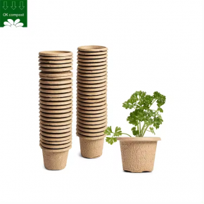  Eco Friendly Pulp Biodegradable For Plants Customizing Service Compostable Bagasse Fiber Molded Flower Pots