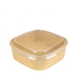Wholesale 1400ml Square paper food bowl with Paper or plastic lid 