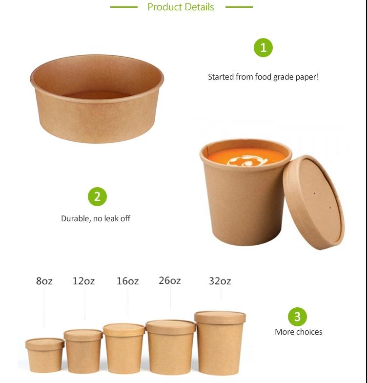 Kraft Paper Disposable Custom Made Take Away Food Boxes and Cup 