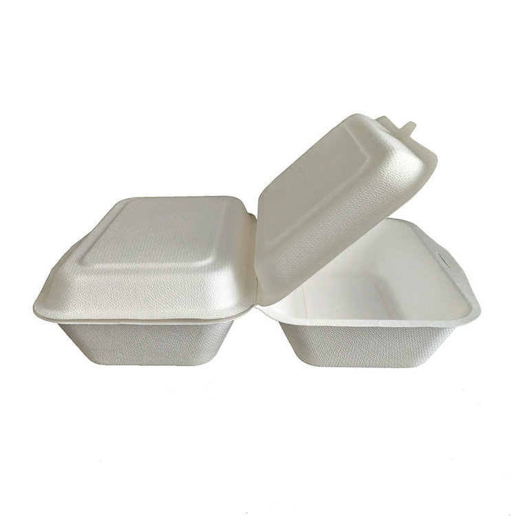 600ml Sugarcane Tableware Food Container Takeaway Biodegradable Fast Food Box