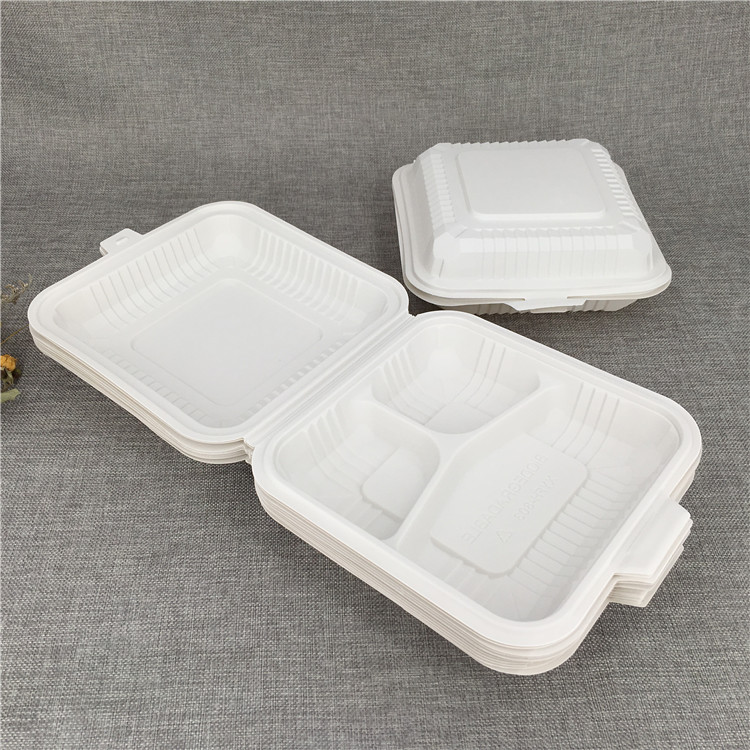 Disposable 8 inch 3 Compartments Take Away Food Box