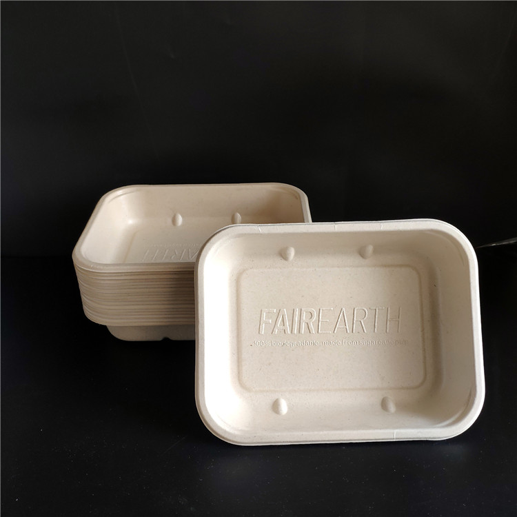 Rectangle Food Tray With PLA Coating Disposable