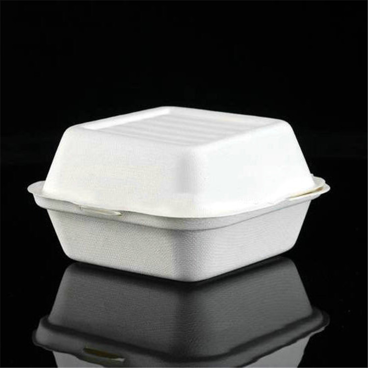 bagasse 6inch burger box clamshell sugarcane tableware