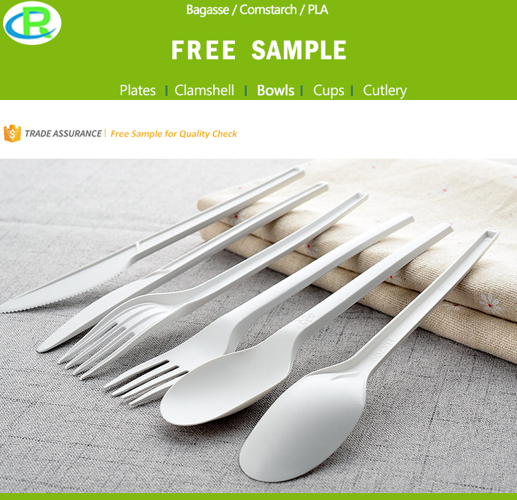 Eco-friendly Disposable Biodegradable composble cutlery Sets Cornstarch Knife