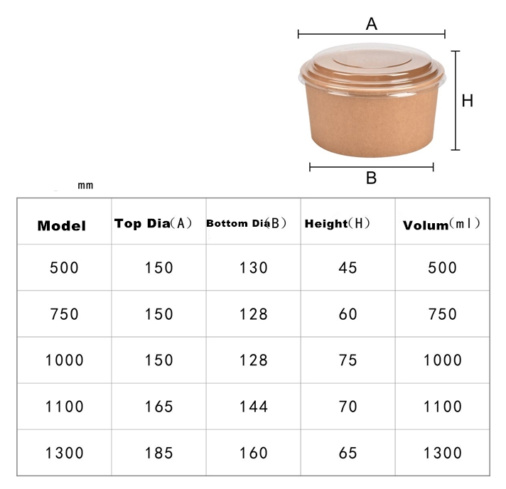 Wholesale paper food bowl with paper lid 