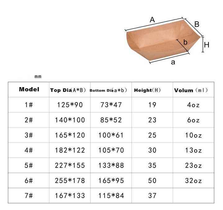 Kraft paper cake container Spaghetti paper tray